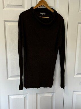 James Perse Wool Blend Long Sleeve Top Brown Size 4 Made in USA